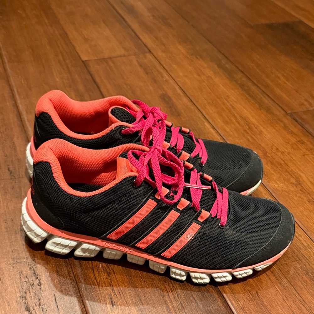Adidas Women's Black and Coral Athletic Shoes